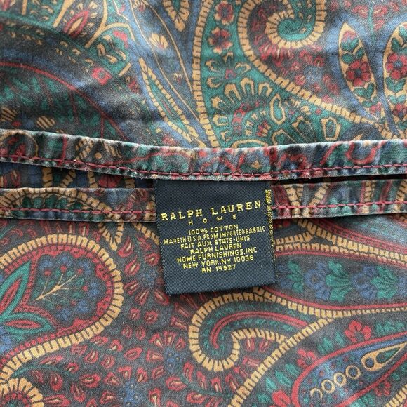 RARE Ralph Lauren Home ASCOT Paisley Queen Flat Sheet - Picture 3 of 6
